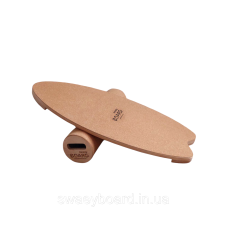 Балансборд SwaeyBoard Wave Cork Валик 13см з корковим покриттям Бежевий