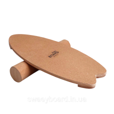 Балансборд SwaeyBoard Wave Cork Валик 10см з корковим покриттям Бежевий