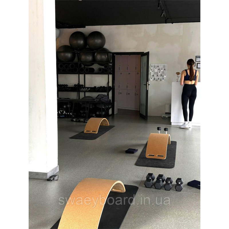 Рокерборд Фітборд SwaeyBoard з отворами для фітнесу коркове покриття