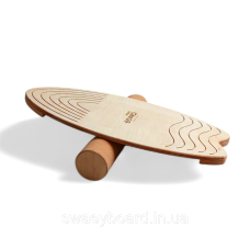 Балансборд SwaeyBoard Wave рифлений Валик 10см з корковим покриттям Бежевий