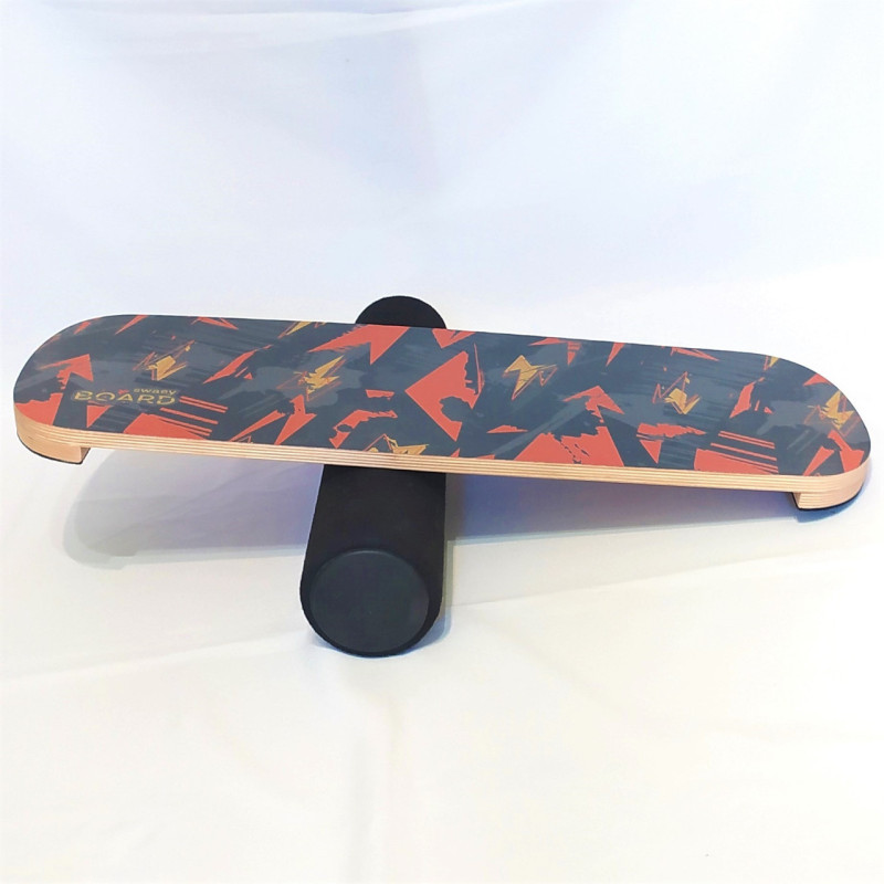 Балансборд SwaeyBoard балансир чорний 10 см валик Помаранчевий